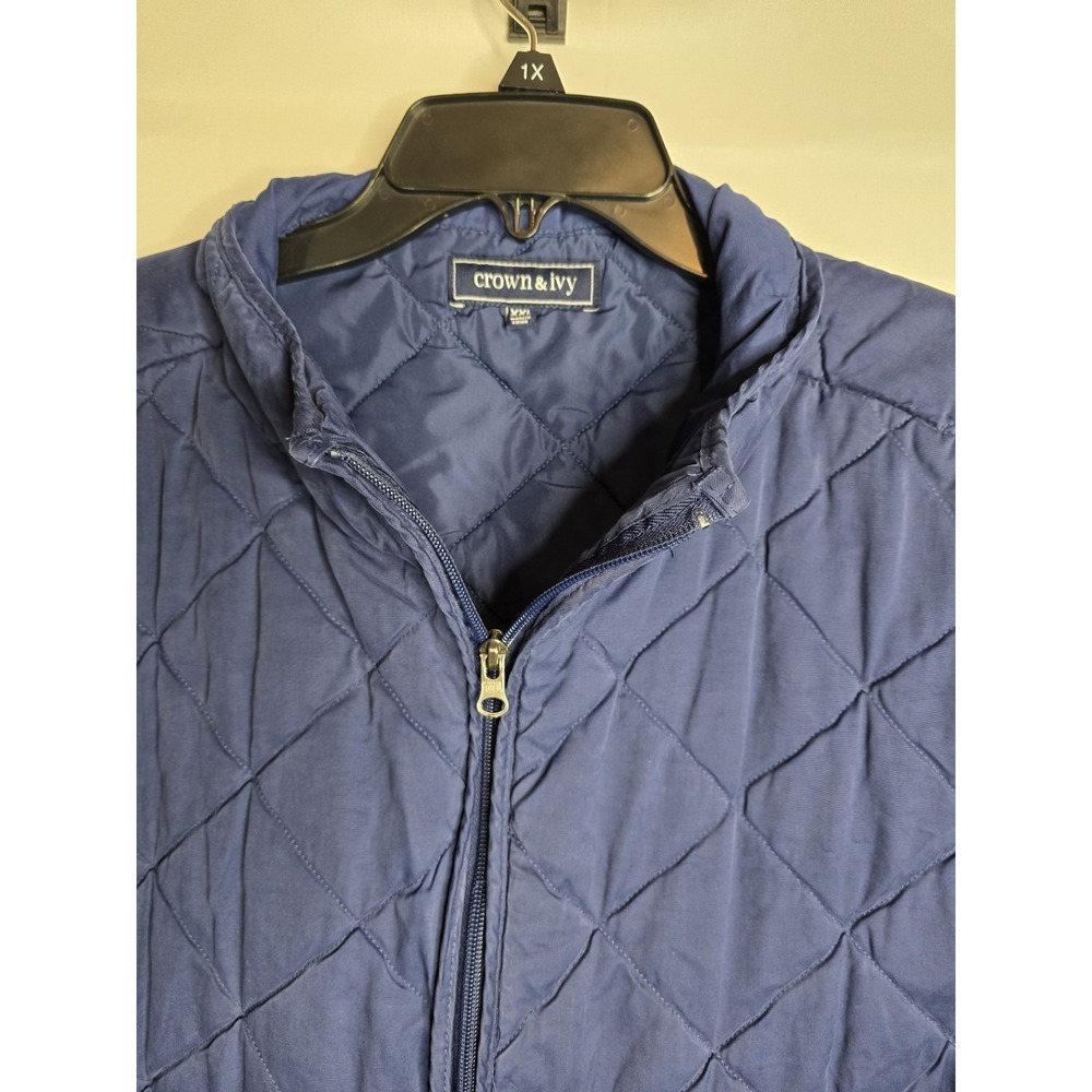 crown & ivy Men's Diamond-Quilted Jacket in Navy